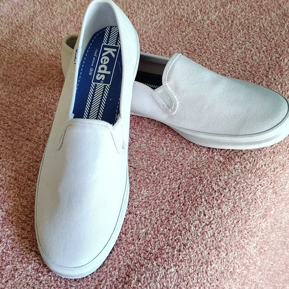 Keds Ladies Slip-On Canvas Loafers — White - Picture 2 of 5